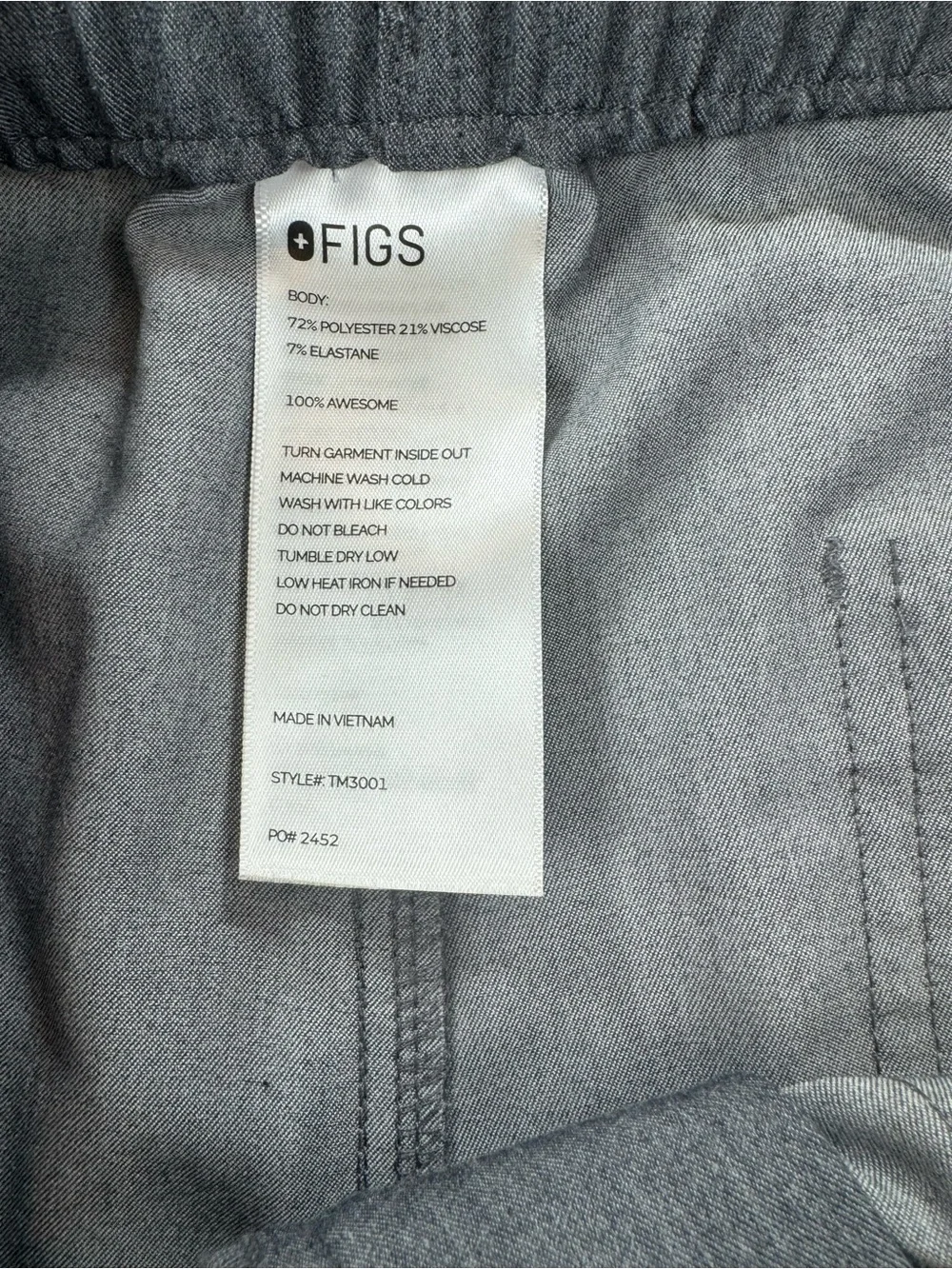 FIGS Technical Collection Men's Cairo Cargo Scrub Pants Straight Leg Gray Size M